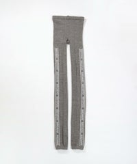 コットン混ロゴラインレギンス前（ライトグレー）