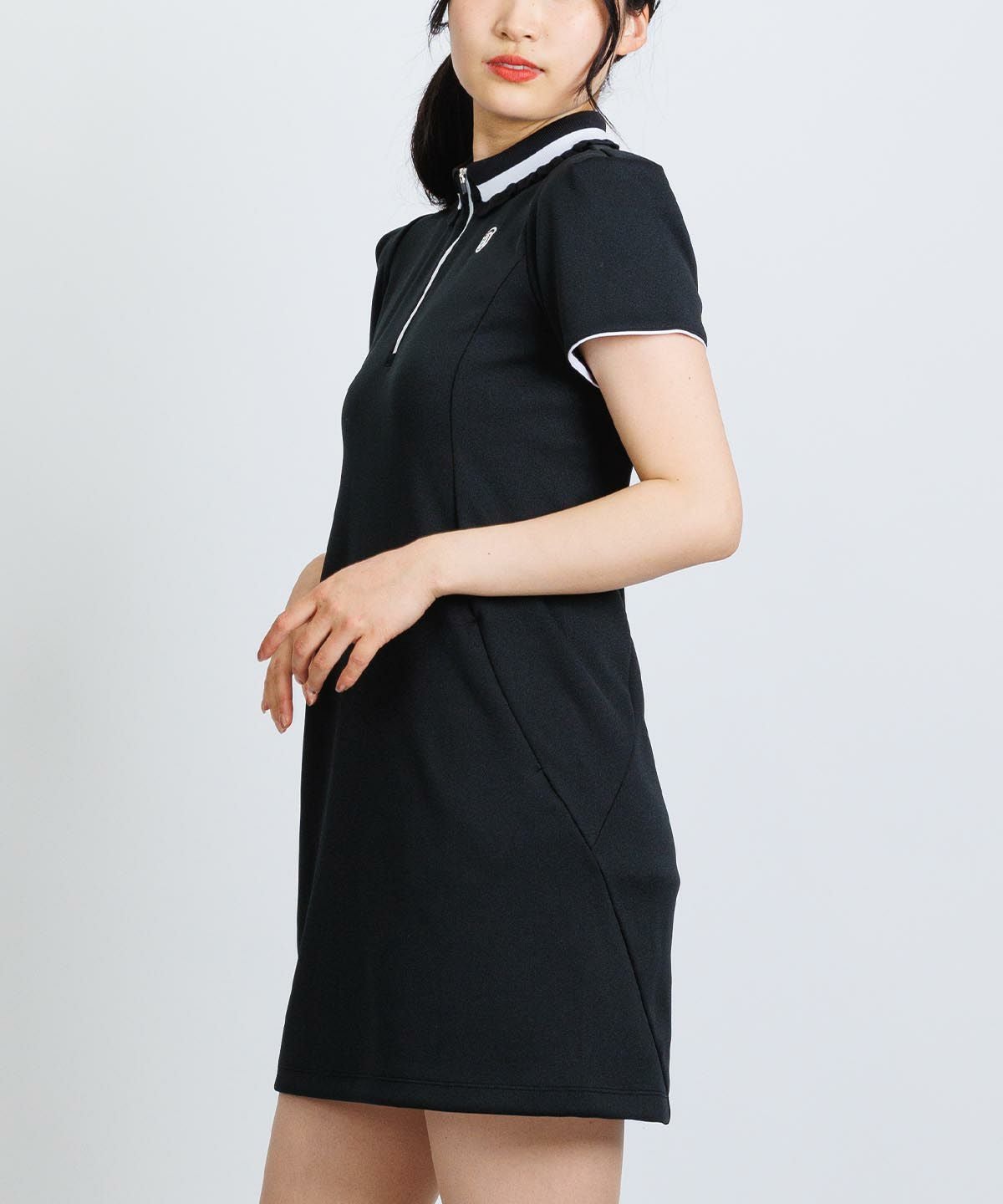 リブフリル襟ジップワンピース|アルチビオ - ゴルフウェアや婦人服通販