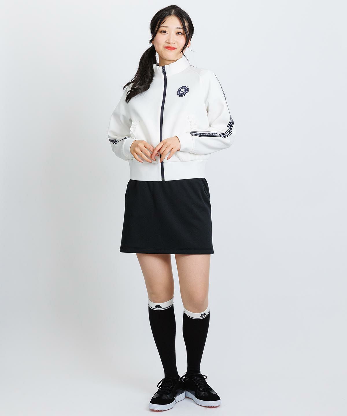 リブフリル襟ジップワンピース|アルチビオ - ゴルフウェアや婦人服通販