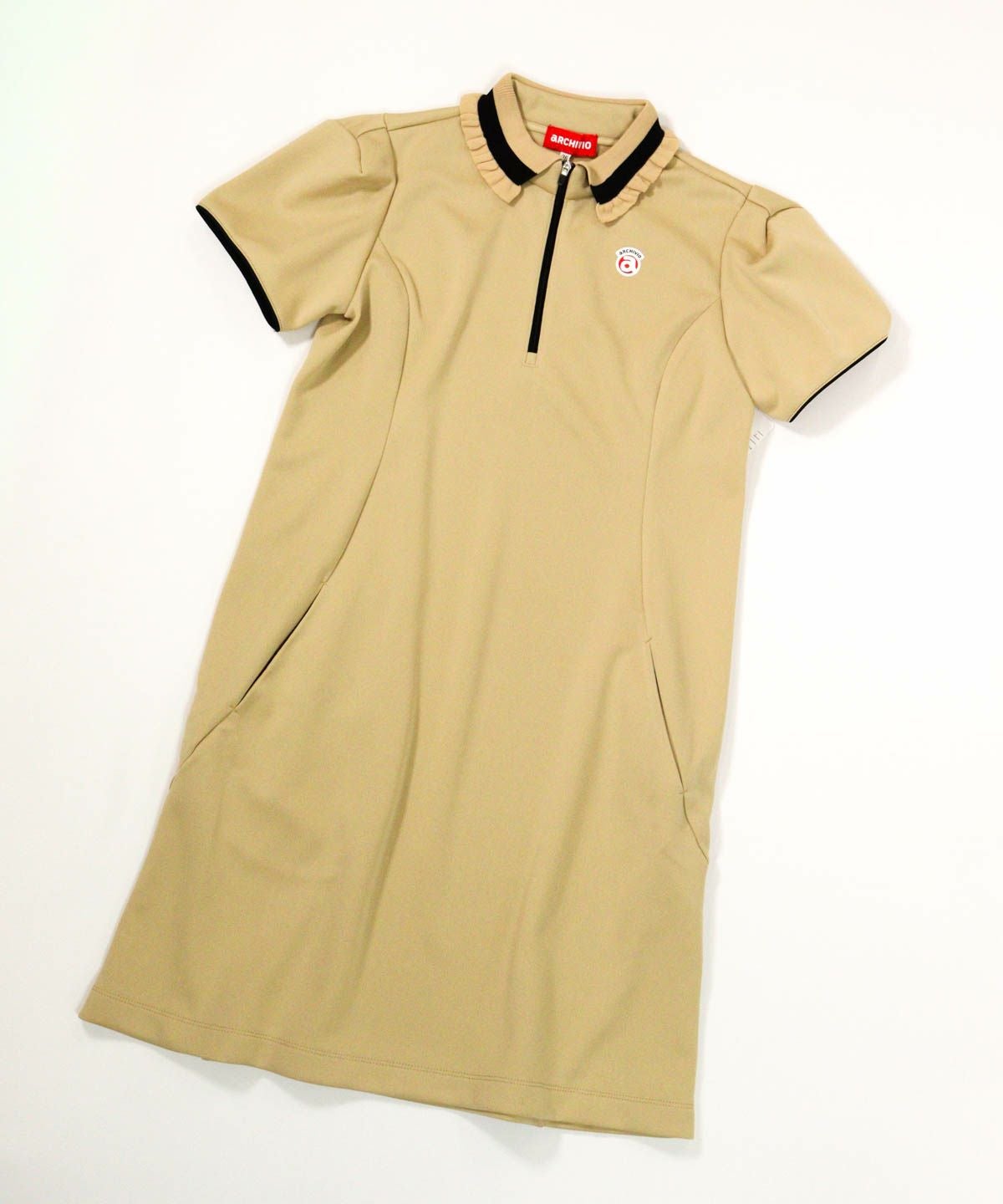 リブフリル襟ジップワンピース|アルチビオ - ゴルフウェアや婦人服通販