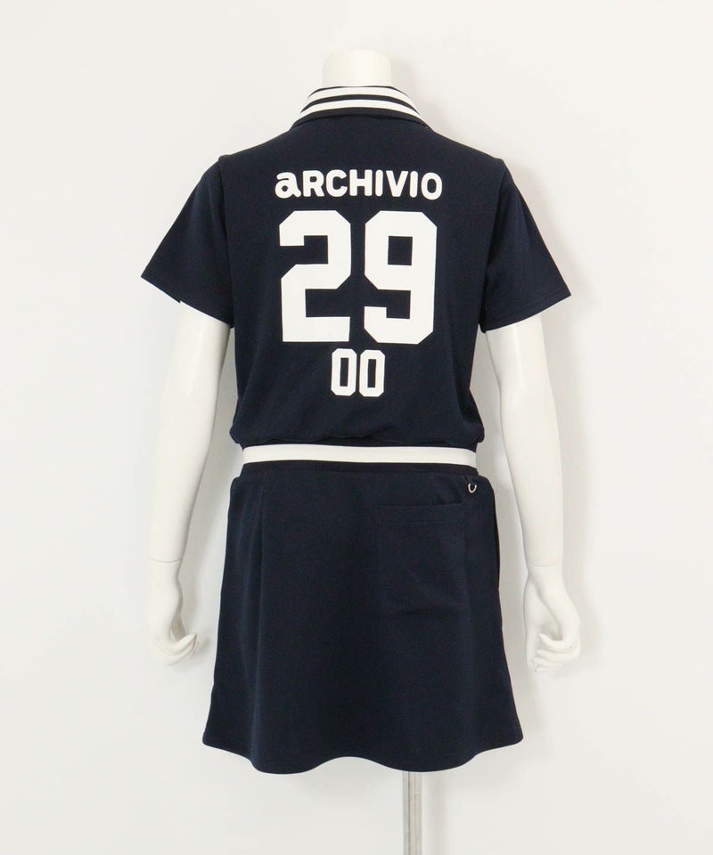 リブ切替UVスムースワンピース後（ネイビー）