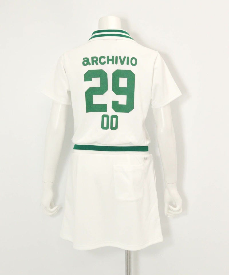 リブ切替UVスムースワンピース後（ホワイト）