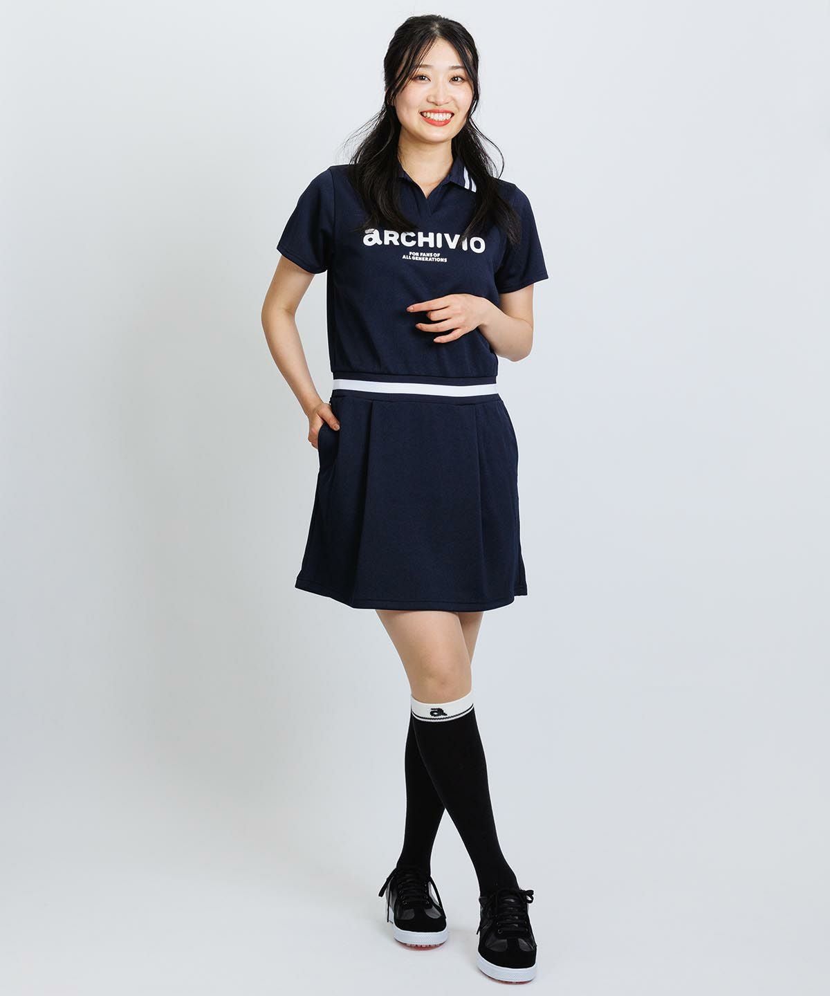 リブ切替UVスムースワンピース|アルチビオ - ゴルフウェアや婦人服通販