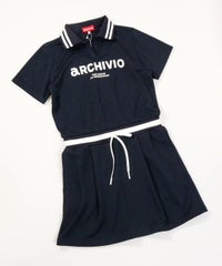 リブ切替UVスムースワンピース（ネイビー）