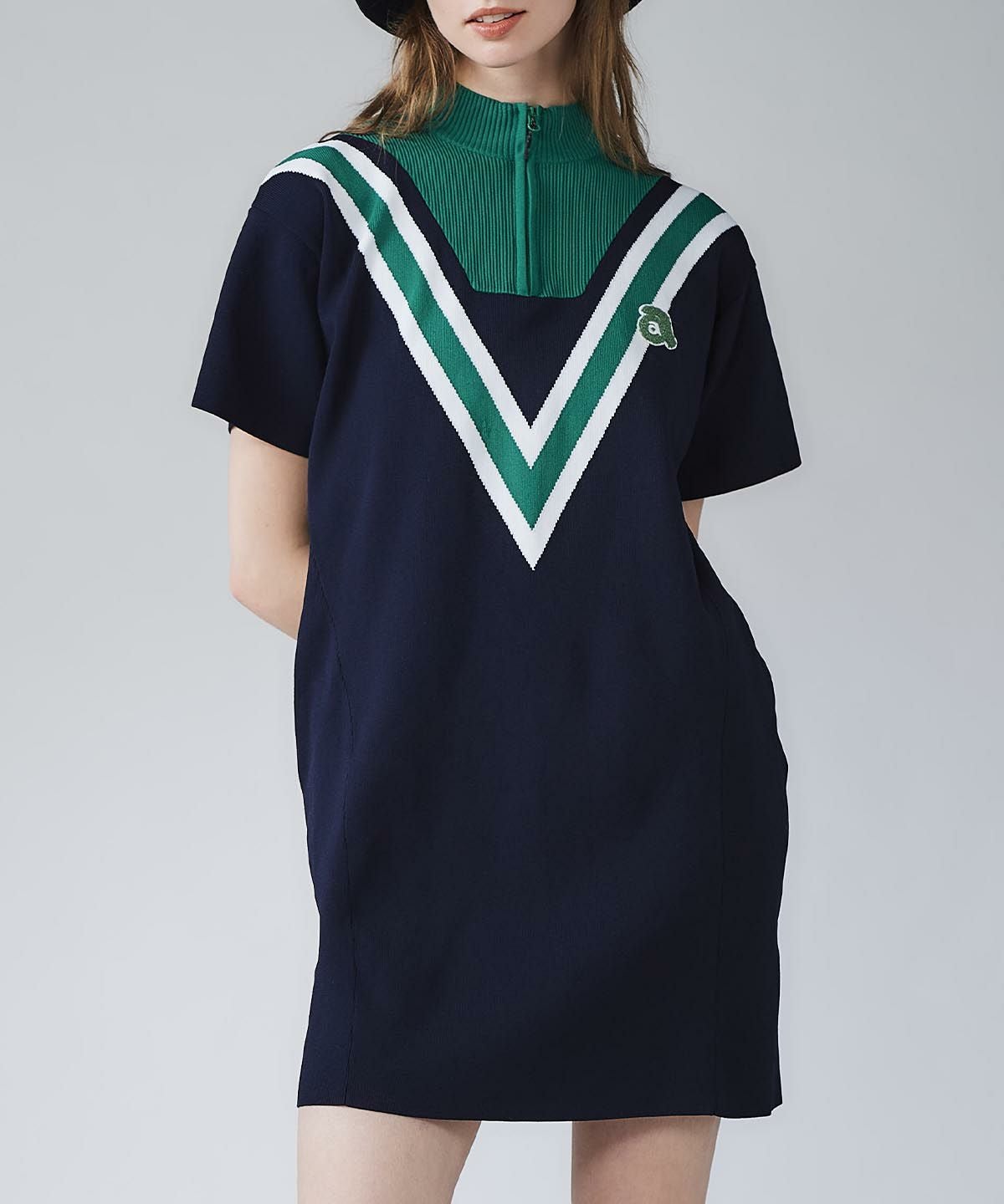 カレッジ風リブワンピース|アルチビオ - ゴルフウェアや婦人服通販
