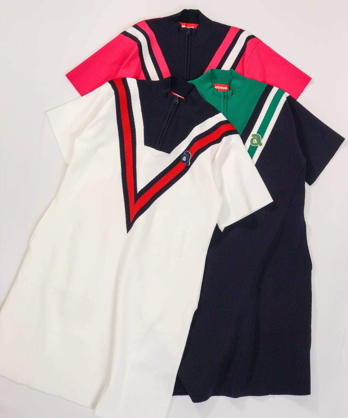 カレッジ風リブワンピース|アルチビオ - ゴルフウェアや婦人服通販