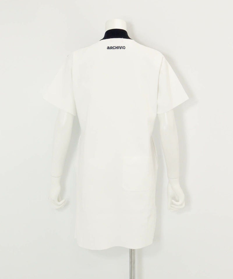 カレッジ風リブワンピース（ホワイト）