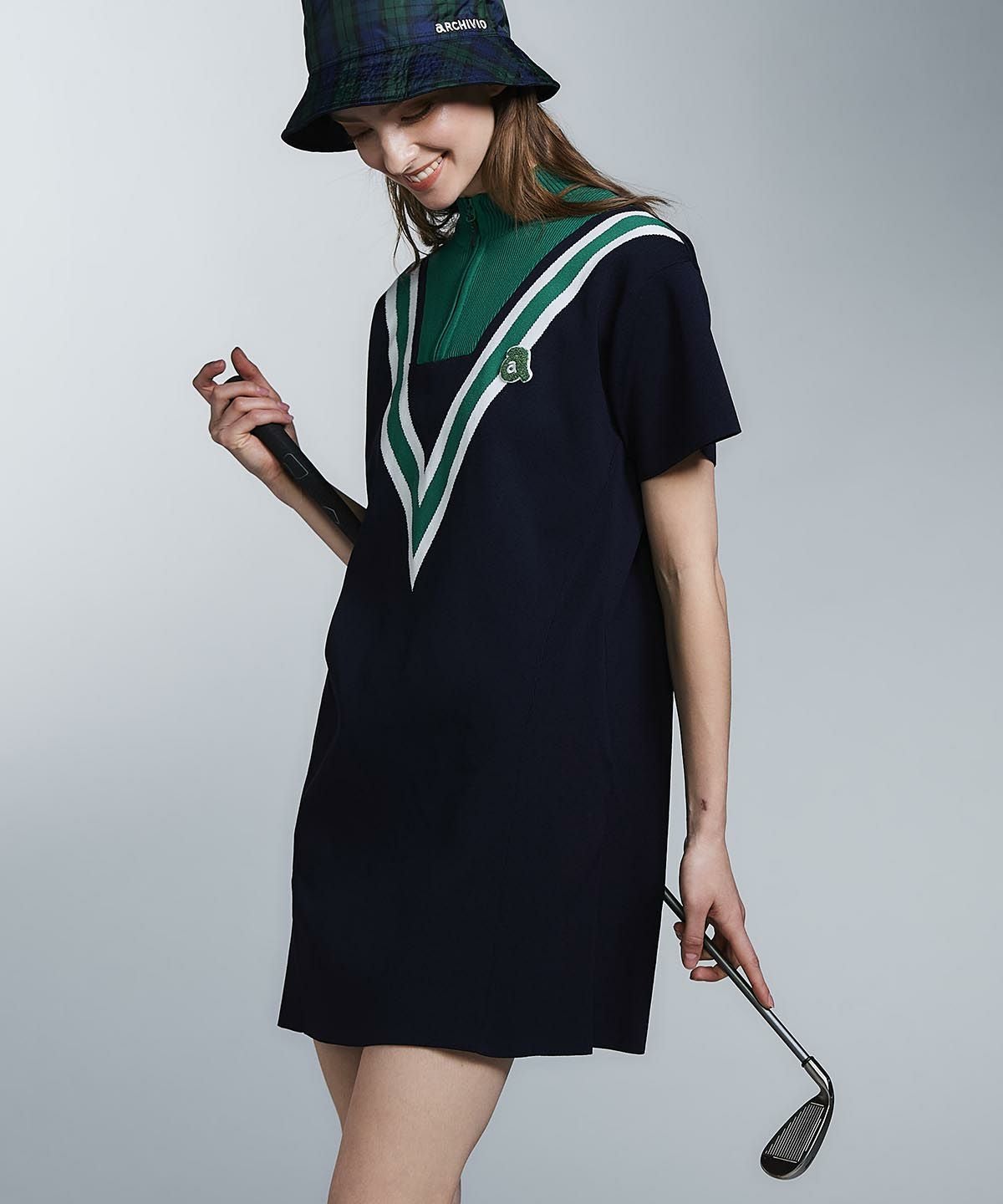 カレッジ風リブワンピース|アルチビオ - ゴルフウェアや婦人服通販