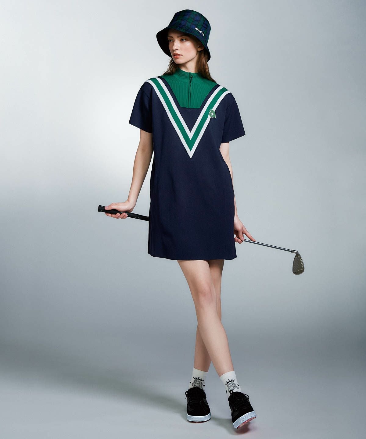 カレッジ風リブワンピース|アルチビオ - ゴルフウェアや婦人服通販