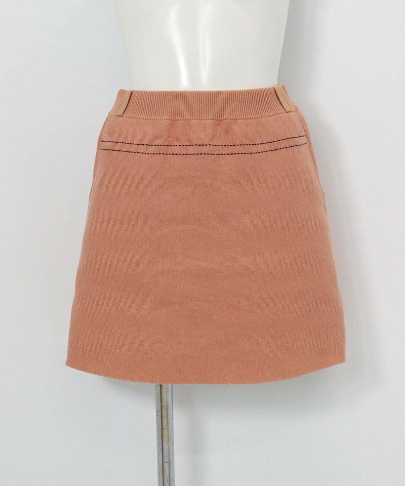 ステッチ風プリントニットスカート（テラコッタ）