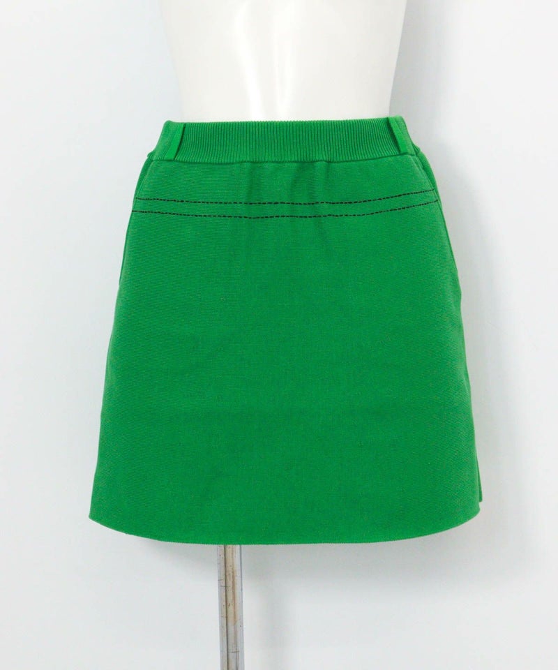 ステッチ風プリントニットスカート（グリーン）