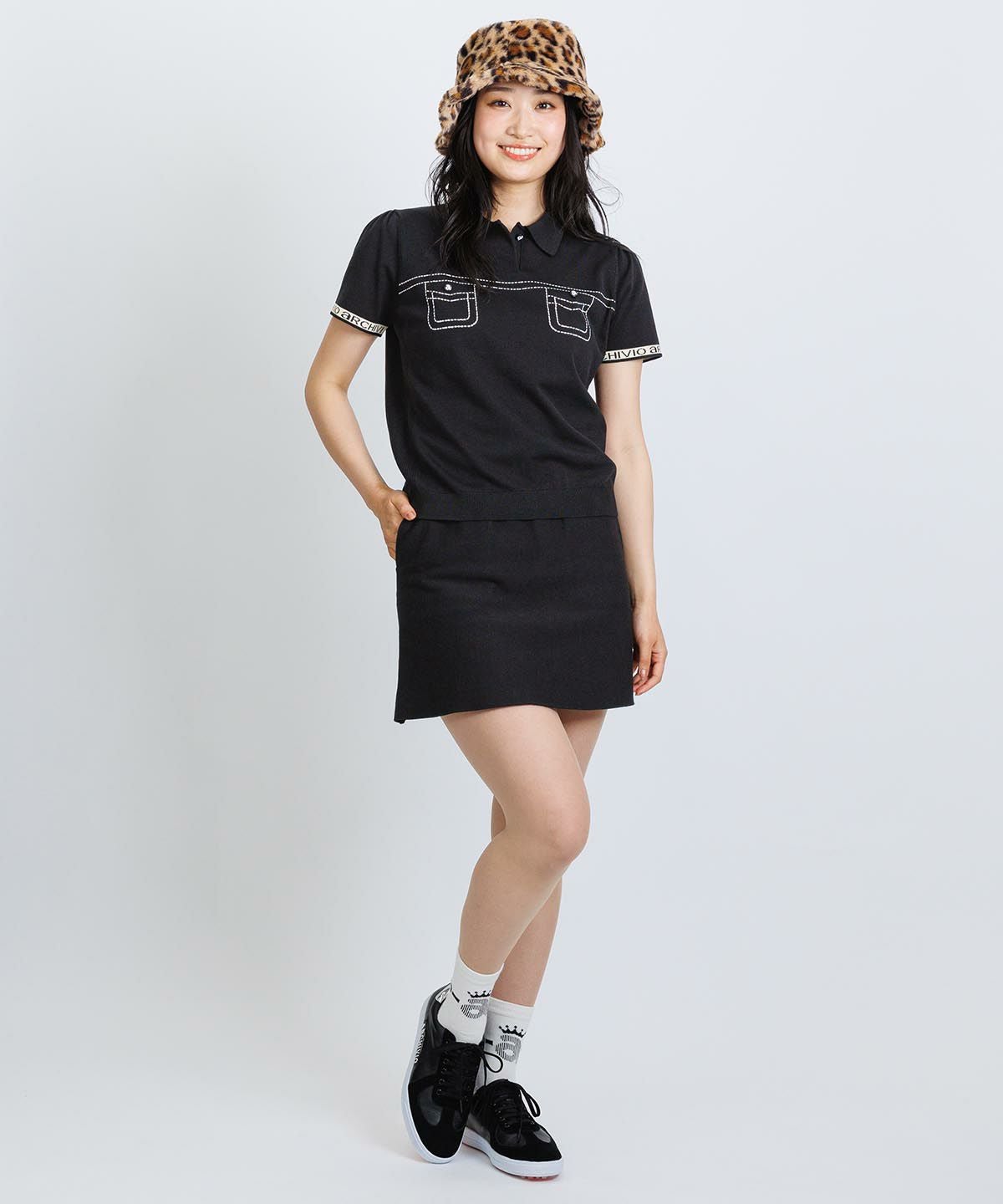 ステッチ風プリントニットスカート|アルチビオ - ゴルフウェアや婦人服通販