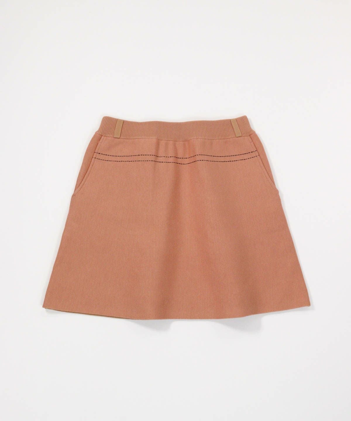 ステッチ風プリントニットスカート（テラコッタ）