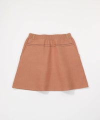 ステッチ風プリントニットスカート（テラコッタ）