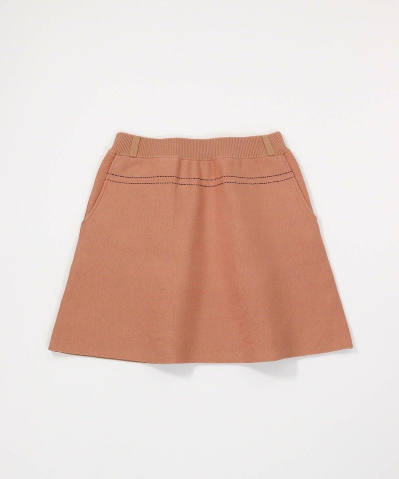 ステッチ風プリントニットスカート（テラコッタ）