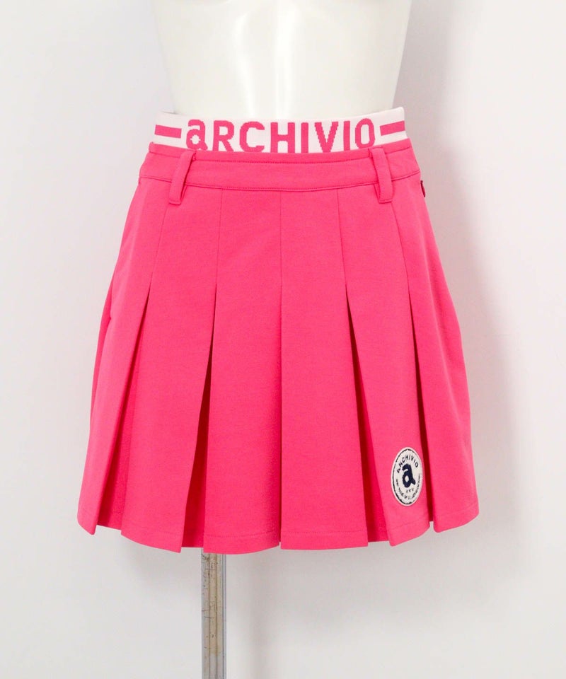 UV速乾ダブルウエストプリーツスカート（ピンク）