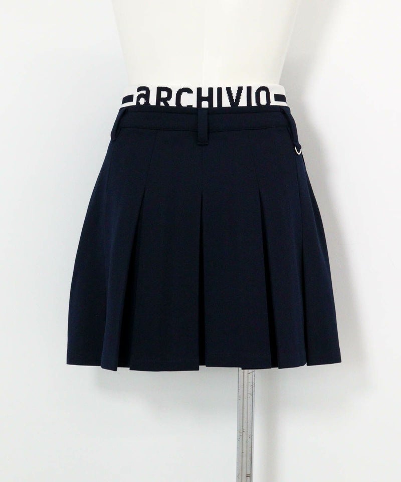 UV速乾ダブルウエストプリーツスカート後（ネイビー）
