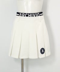 UV速乾ダブルウエストプリーツスカート（ホワイト）