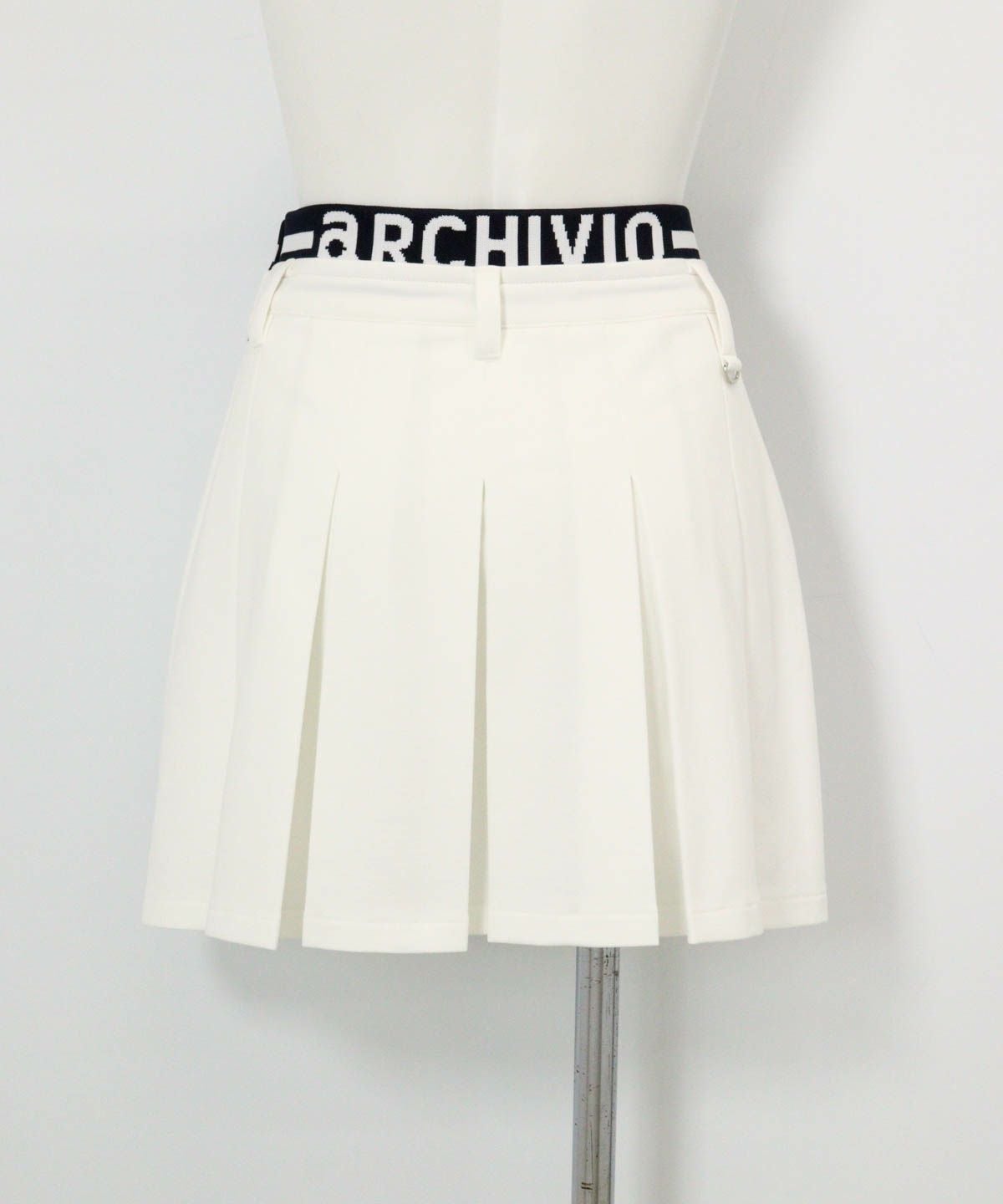 UV速乾ダブルウエストプリーツスカート後（ホワイト）