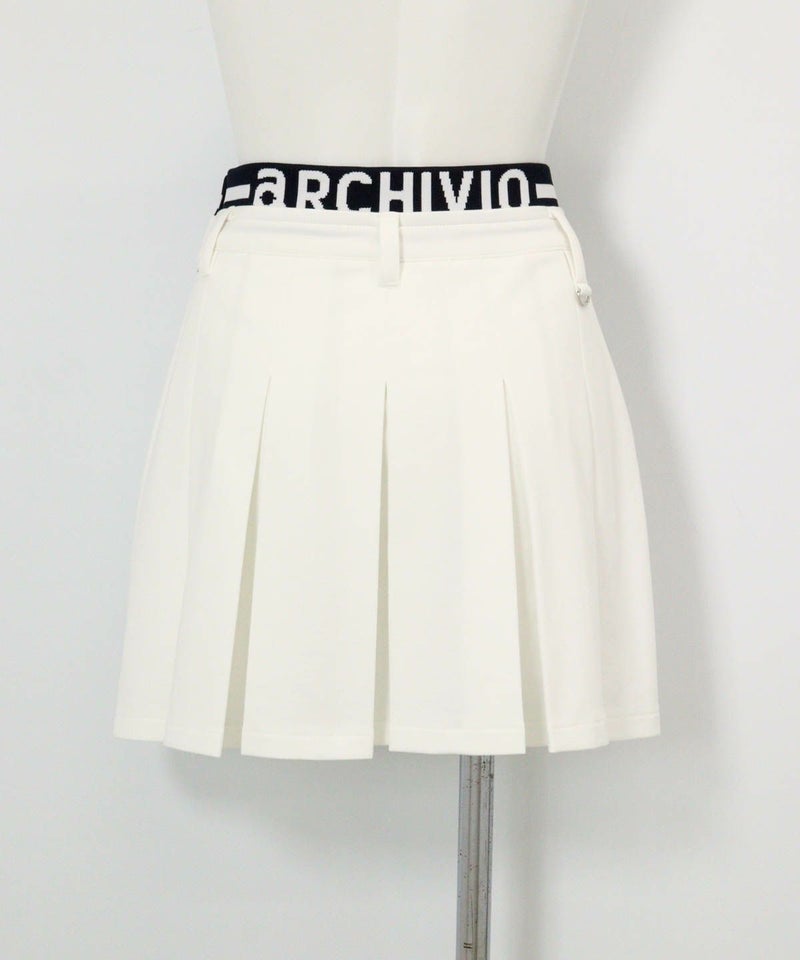 UV速乾ダブルウエストプリーツスカート後（ホワイト）