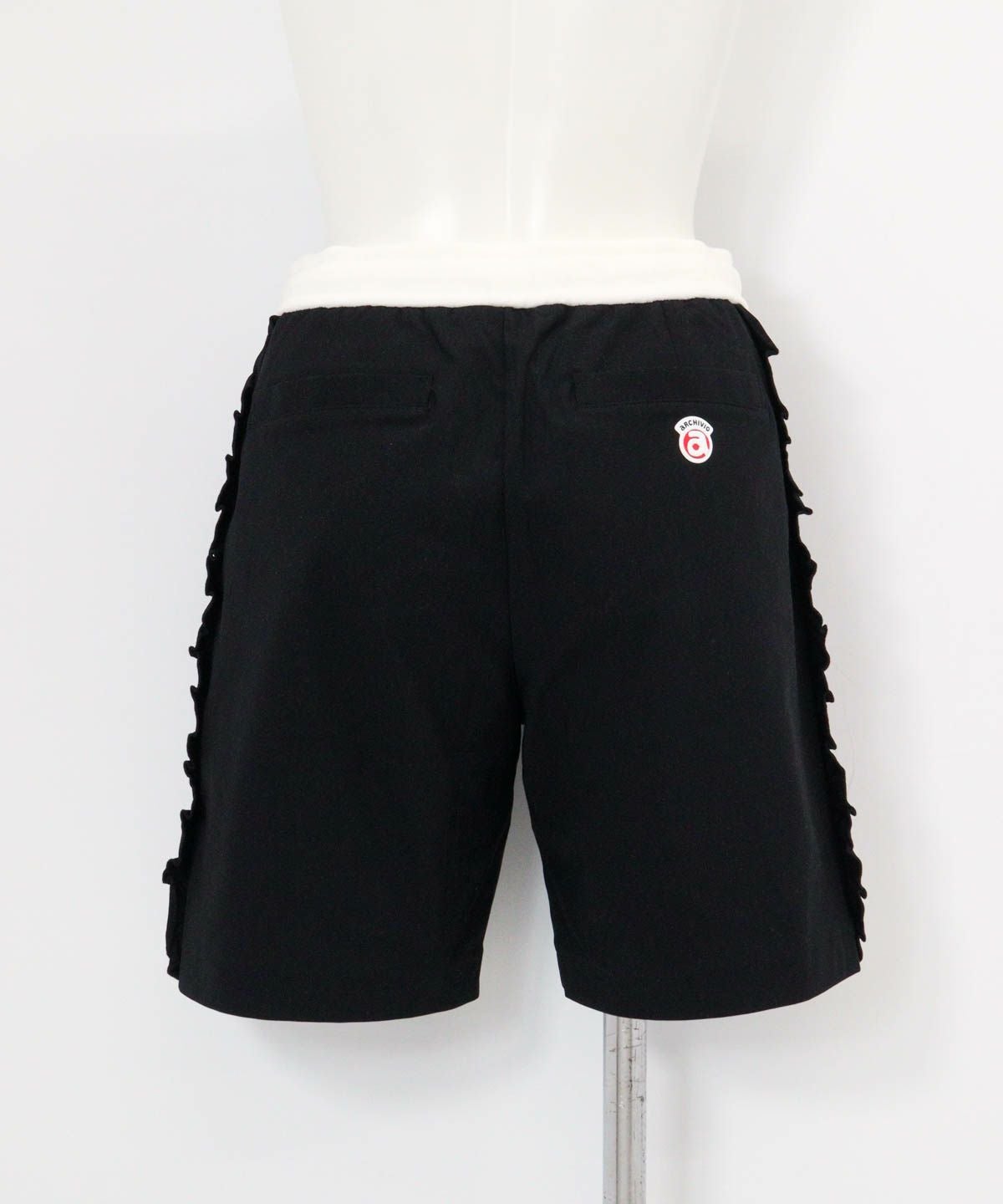 綿ベロアラインUVハーフパンツ後（ブラック）