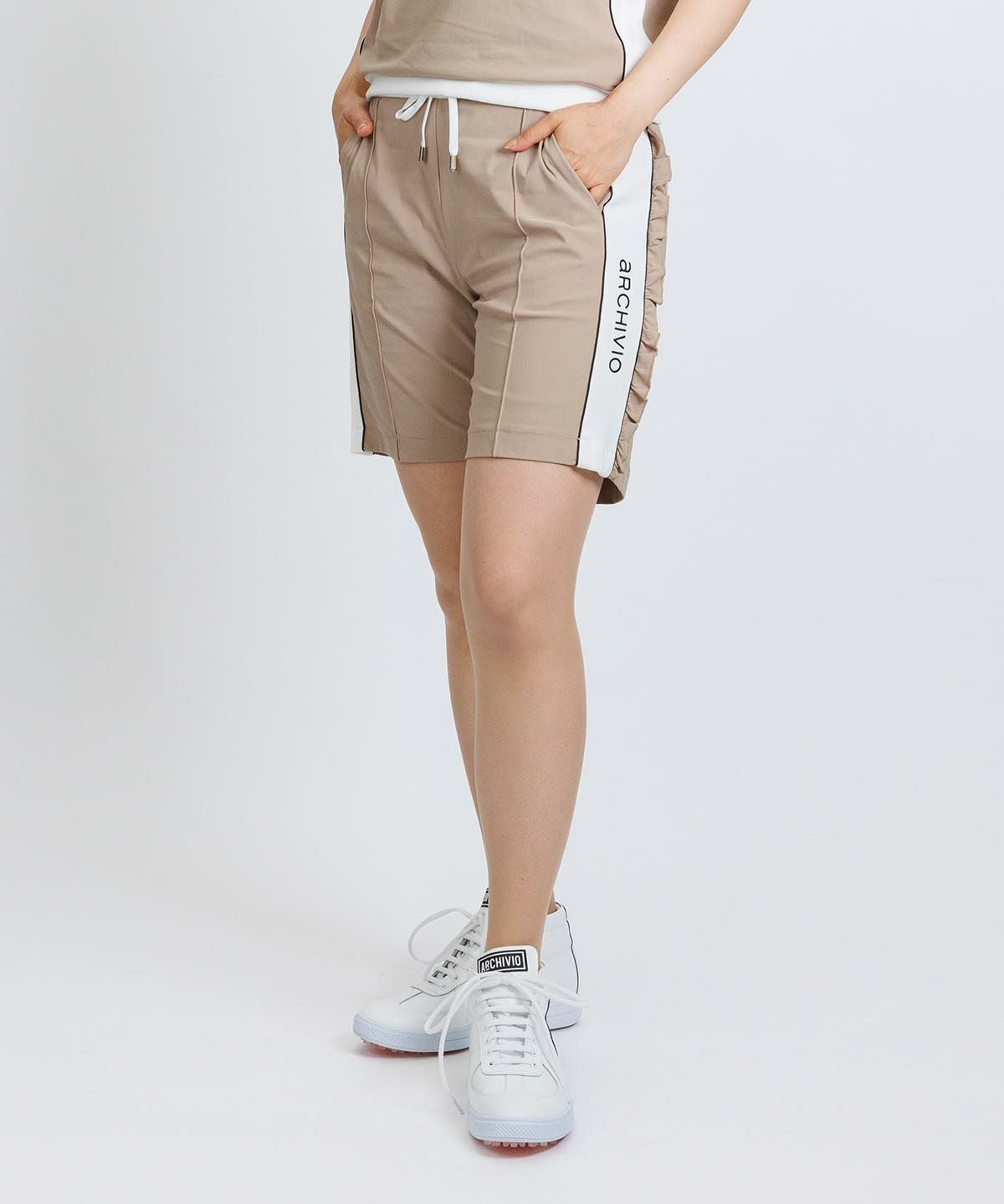 綿ベロアラインUVハーフパンツ|アルチビオ - ゴルフウェアや婦人服通販