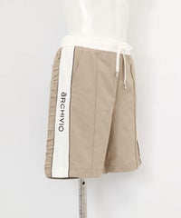 綿ベロアラインUVハーフパンツ斜（ベージュ）