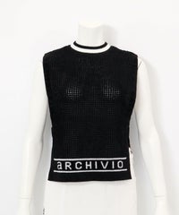 モールニットメッシュベスト（ブラック）