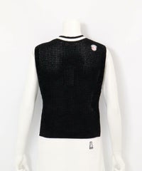 モールニットメッシュベスト後（ブラック）
