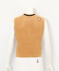モールニットメッシュベスト後（キャメル）