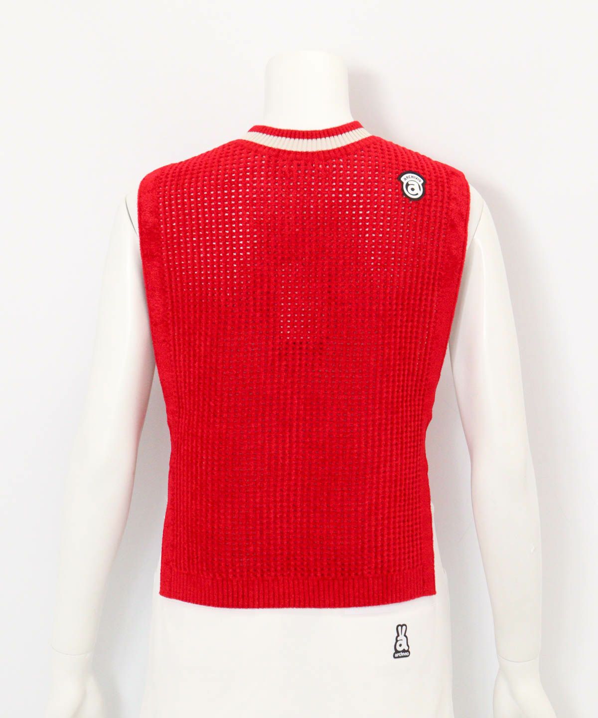 モールニットメッシュベスト後（レッド）