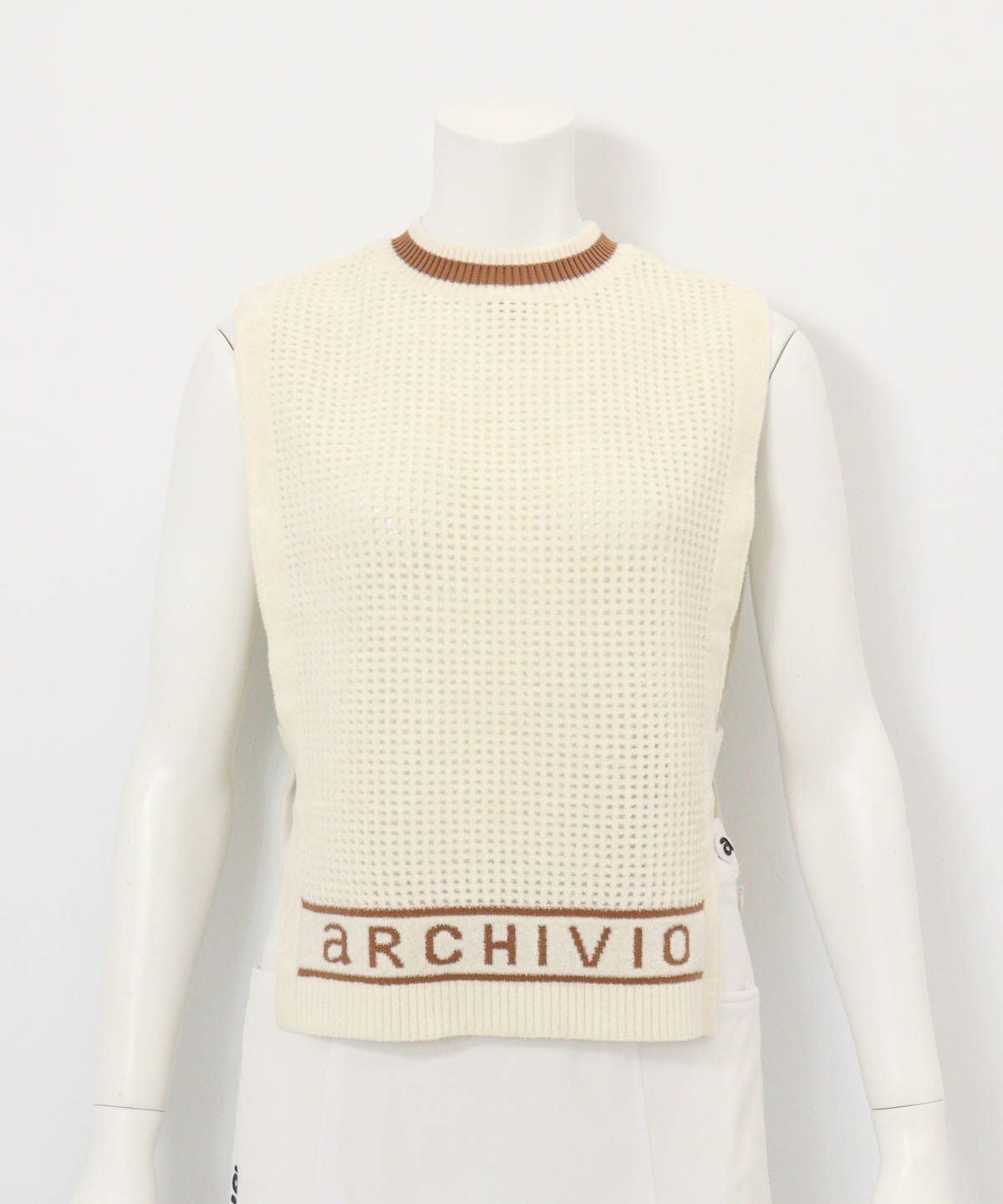 モールニットメッシュベスト（ホワイト）