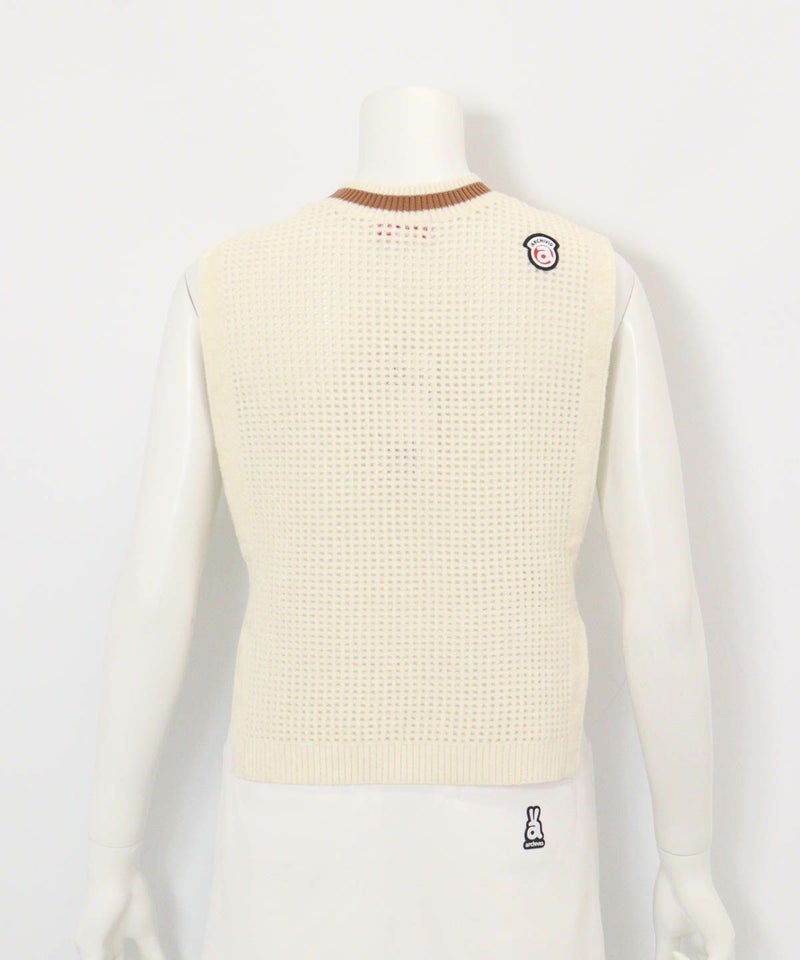 モールニットメッシュベスト後（ホワイト）