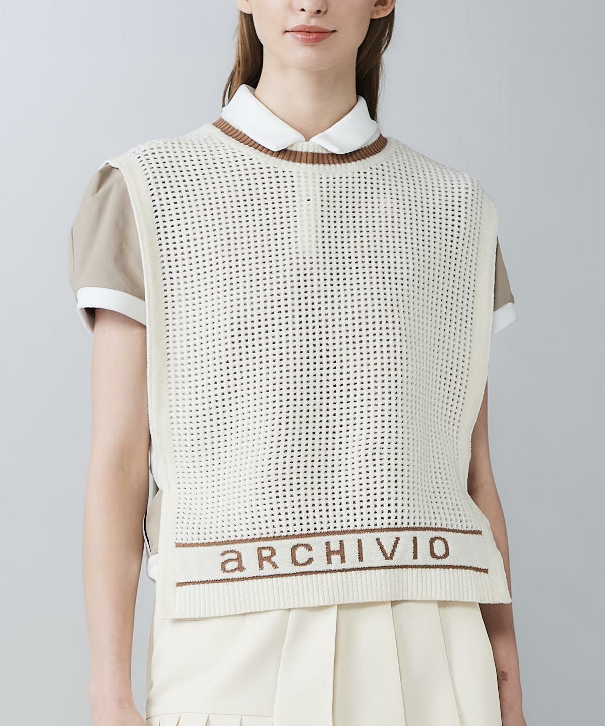 モールニットメッシュベスト|アルチビオ - ゴルフウェアや婦人服通販