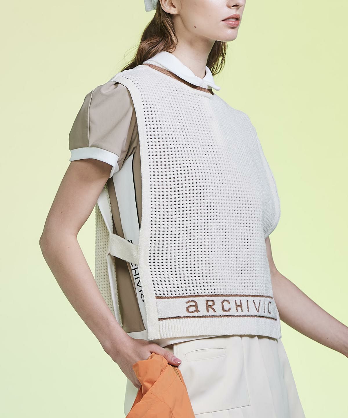 アルチビオ メッシュストライプジャケット 38 モールニットメッシュベスト|アルチビオ - ゴルフウェアや婦人服通販