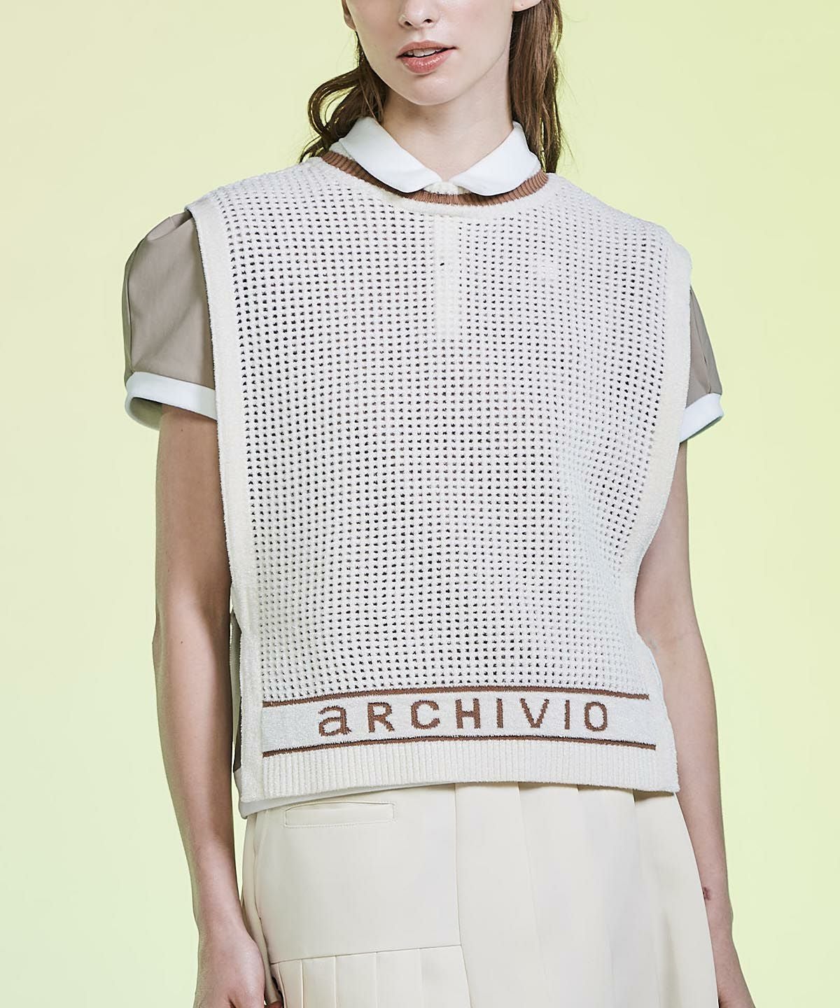 モールニットメッシュベスト|アルチビオ - ゴルフウェアや婦人服通販