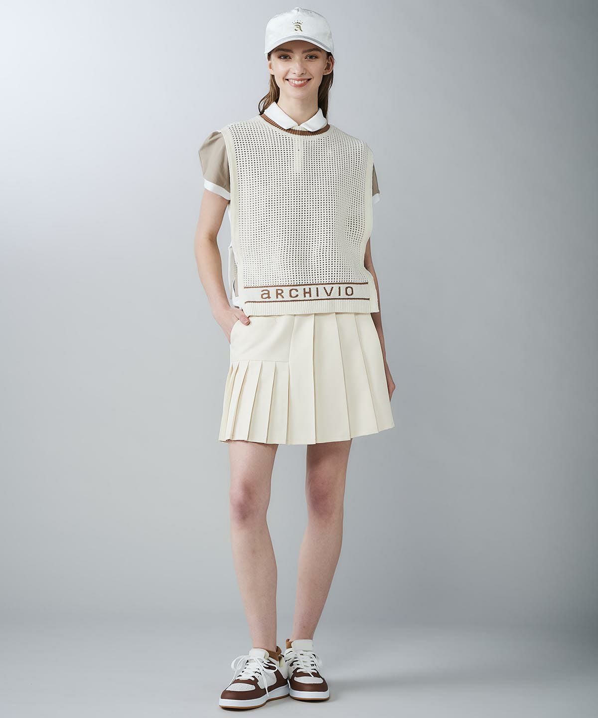 モールニットメッシュベスト|アルチビオ - ゴルフウェアや婦人服通販