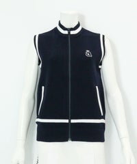 ジップアップジャガードニットベスト（ネイビー）