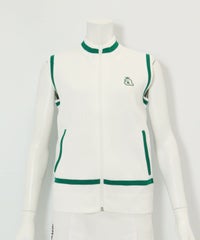 ジップアップジャガードニットベスト（ホワイト）