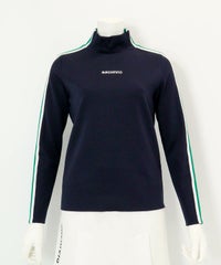  配色ライン袖プルオーバー（ネイビー）