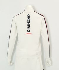  配色ライン袖プルオーバー後（ホワイト）