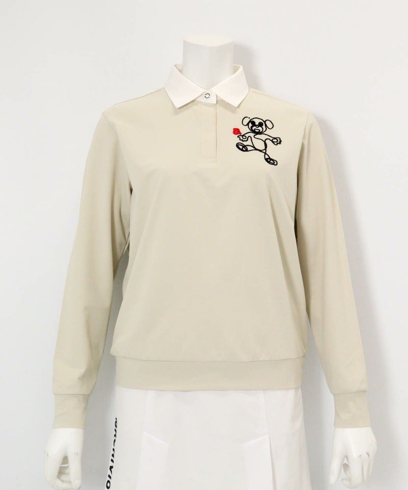 チェーン刺繍速乾ポロシャツ（ベージュ）