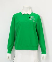 チェーン刺繍速乾ポロシャツ（グリーン）