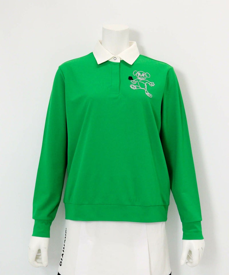 チェーン刺繍速乾ポロシャツ（グリーン）