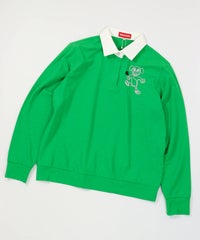 チェーン刺繍速乾ポロシャツ（グリーン）