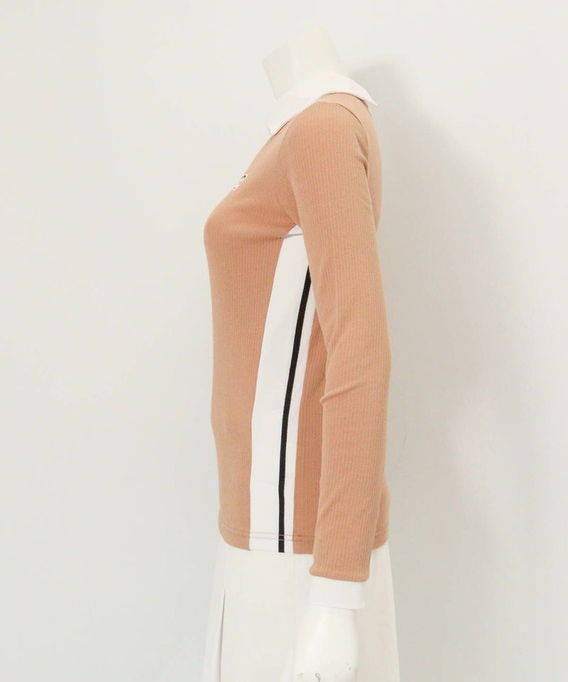 配色リブプルオーバー横（ベージュ）