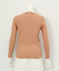 配色リブプルオーバー後（ベージュ）