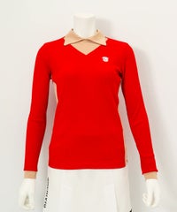 配色リブプルオーバー（レッド）