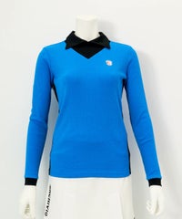 配色リブプルオーバー（ブルー）