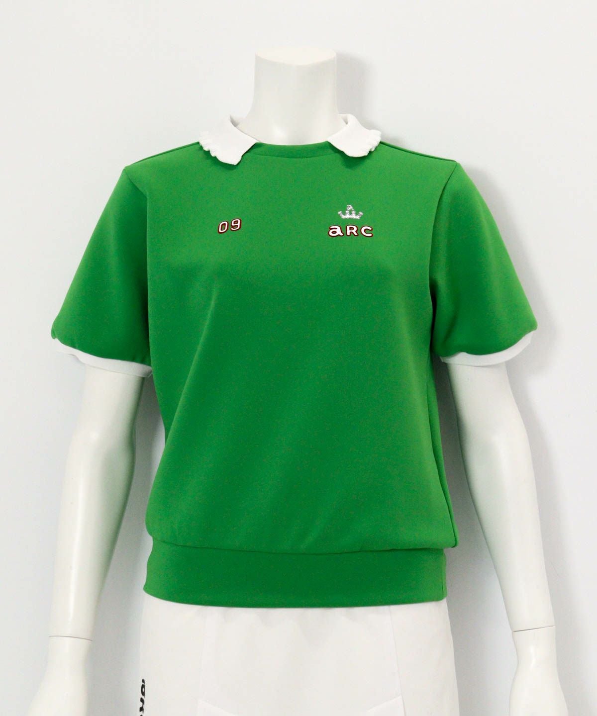 フリル襟UV冷感ダンボールプルオーバー（グリーン）